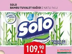 SOLO BAMBU TUVALET KAĞIDI 2 KATLI 16'LI fiyat ve kampanya bilgisi